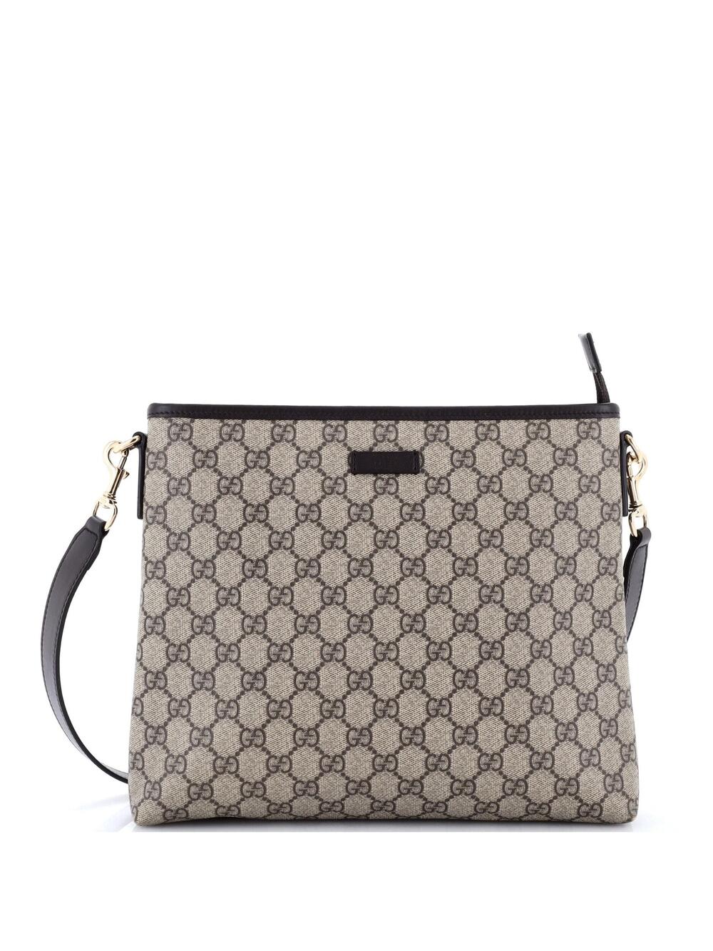 Gucci Zip Top Messenger Bag Gg Coated #349640G12B